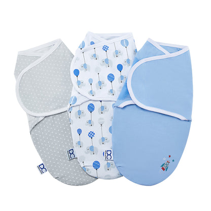 Little Lambs Adjustable Swaddle Wrap - Size Small/Medium, Fits Babies 0-3 Months/7-14 lbs., 3-Pack