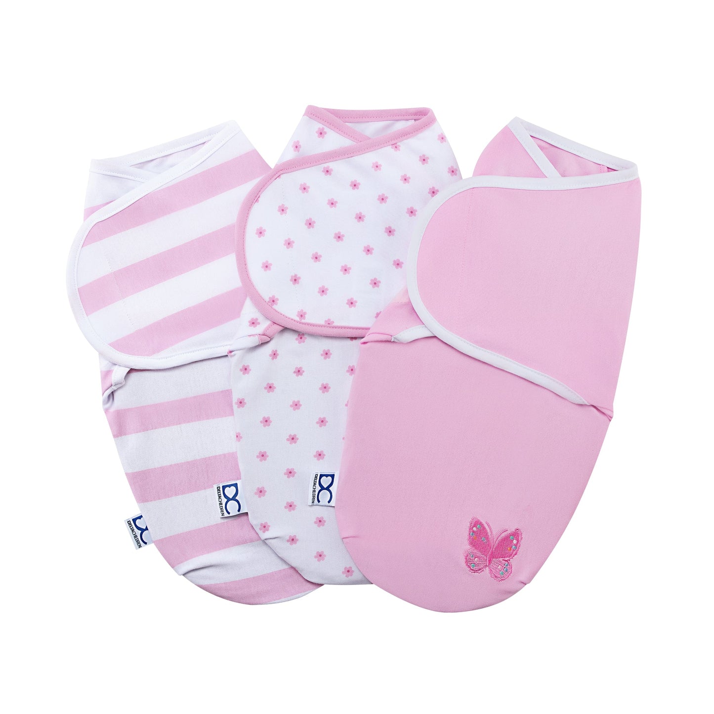 Little Lambs Adjustable Swaddle Wrap - Size Small/Medium, Fits Babies 0-3 Months/7-14 lbs., 3-Pack