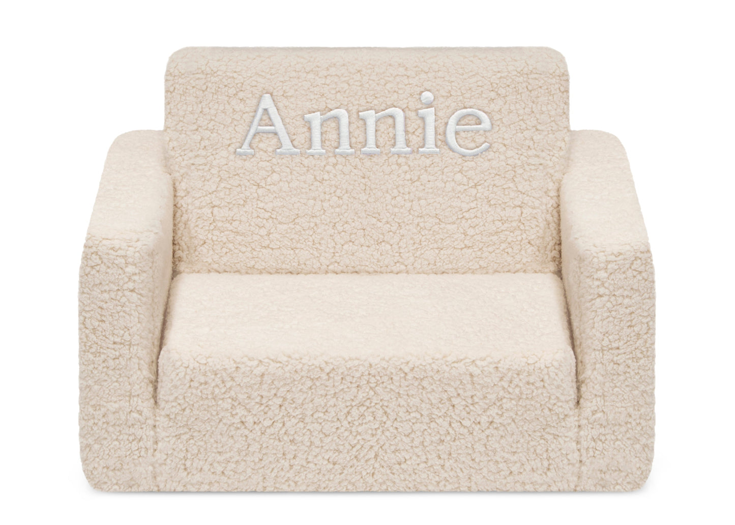Personalized Cozee Flip-Out Sherpa 2-in-1 Convertible Chair to Lounger for Kids