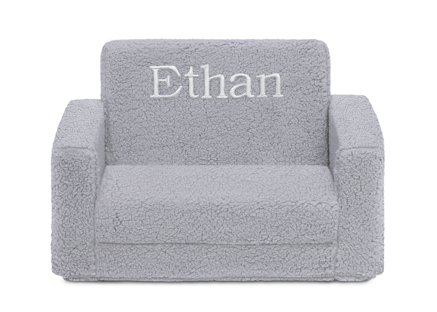 Personalized Cozee Flip-Out Sherpa 2-in-1 Convertible Chair to Lounger for Kids