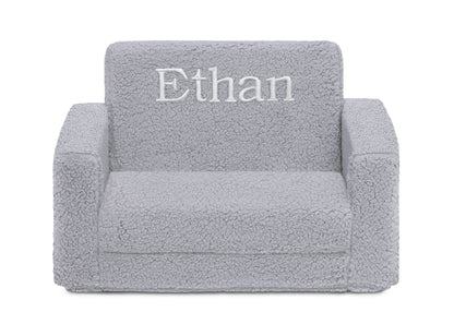 Personalized Cozee Flip-Out Sherpa 2-in-1 Convertible Chair to Lounger for Kids