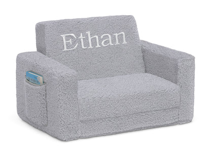 Personalized Cozee Flip-Out Sherpa 2-in-1 Convertible Chair to Lounger for Kids