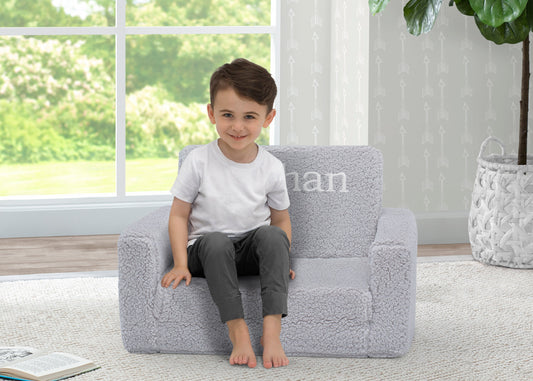 Personalized Cozee Flip-Out Sherpa 2-in-1 Convertible Chair to Lounger for Kids