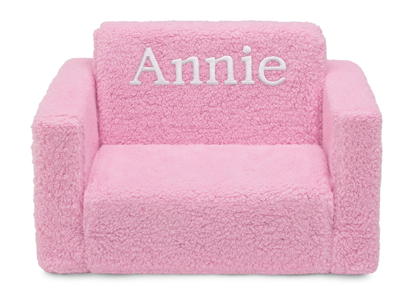Personalized Cozee Flip-Out Sherpa 2-in-1 Convertible Chair to Lounger for Kids