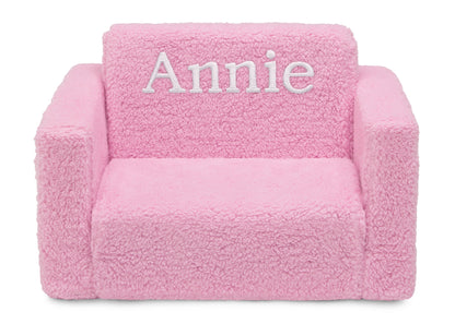 Personalized Cozee Flip-Out Sherpa 2-in-1 Convertible Chair to Lounger for Kids