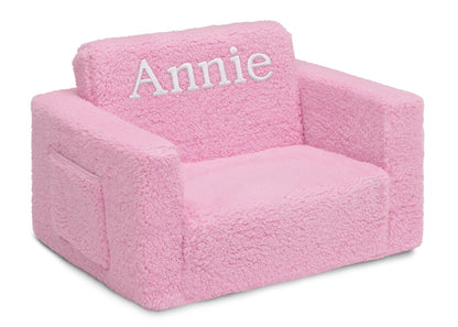 Personalized Cozee Flip-Out Sherpa 2-in-1 Convertible Chair to Lounger for Kids