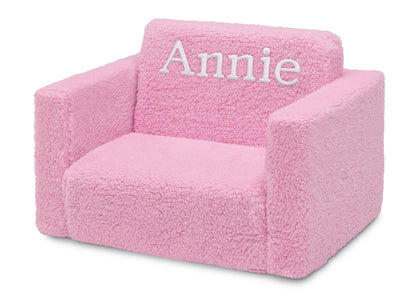 Personalized Cozee Flip-Out Sherpa 2-in-1 Convertible Chair to Lounger for Kids