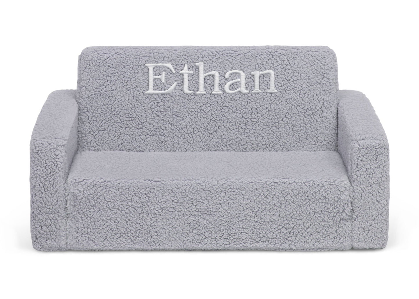 Personalized Cozee Flip-Out Sherpa 2-in-1 Convertible Sofa to Lounger for Kids