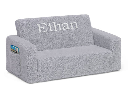 Personalized Cozee Flip-Out Sherpa 2-in-1 Convertible Sofa to Lounger for Kids