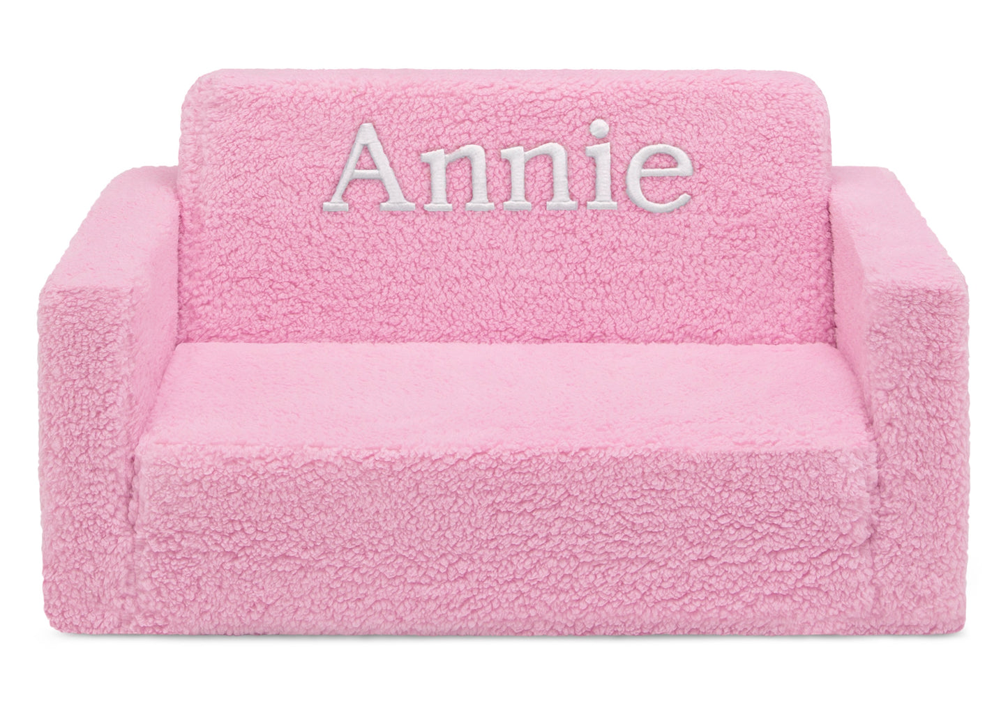 Personalized Cozee Flip-Out Sherpa 2-in-1 Convertible Sofa to Lounger for Kids