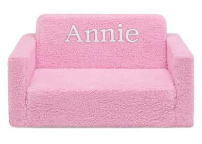 Personalized Cozee Flip-Out Sherpa 2-in-1 Convertible Sofa to Lounger for Kids