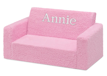 Personalized Cozee Flip-Out Sherpa 2-in-1 Convertible Sofa to Lounger for Kids