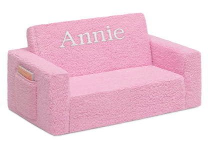 Personalized Cozee Flip-Out Sherpa 2-in-1 Convertible Sofa to Lounger for Kids