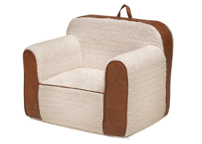 Cozee Sherpa and Faux Leather Chair for Kids