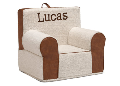 Personalized Deluxe Cozee Sherpa and Faux Leather Chair for Kids
