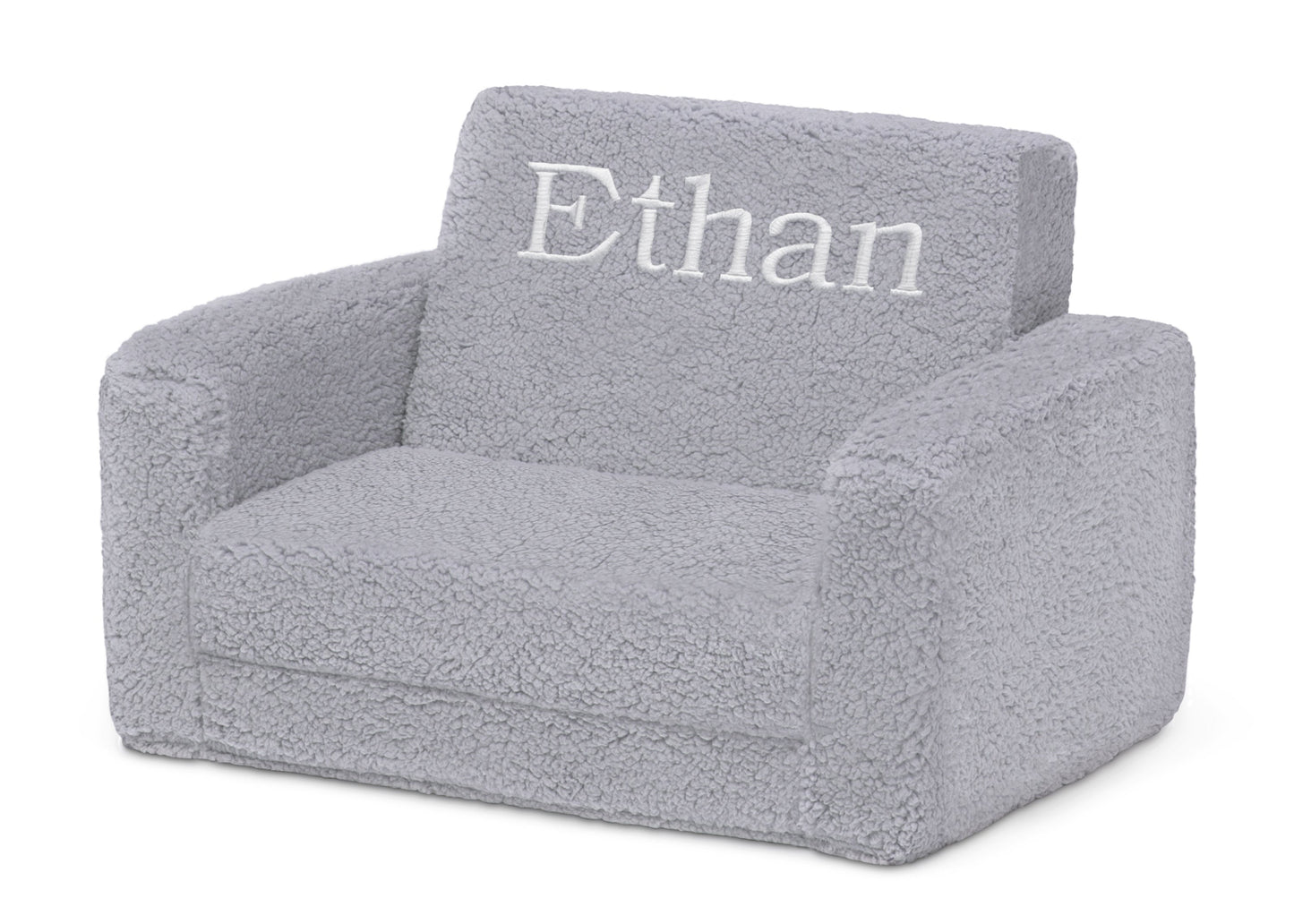 Personalized Cozee Flip-Out Sherpa 2-in-1 Convertible Chair to Lounger for Kids