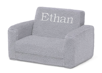 Personalized Cozee Flip-Out Sherpa 2-in-1 Convertible Chair to Lounger for Kids