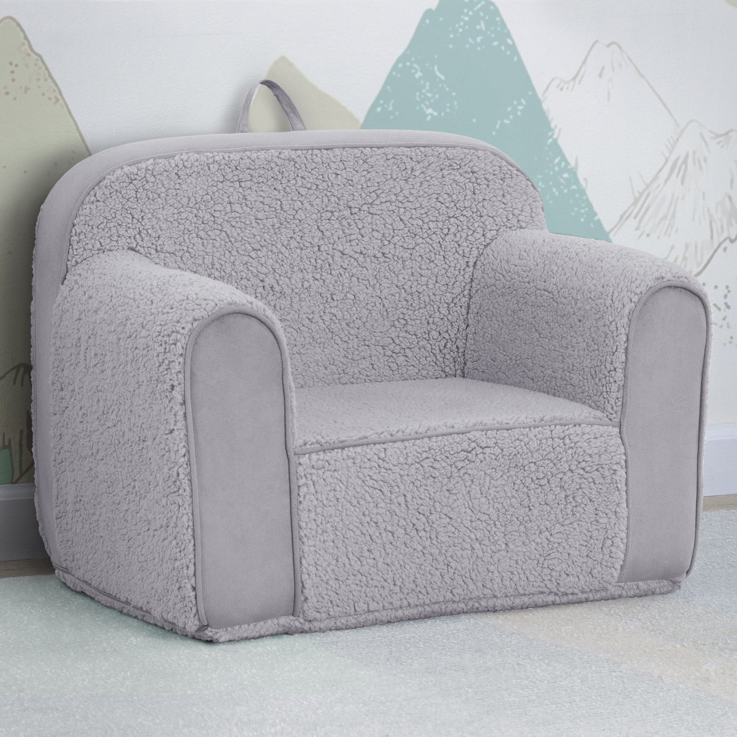 Cozee Sherpa and Suede Chair for Kids