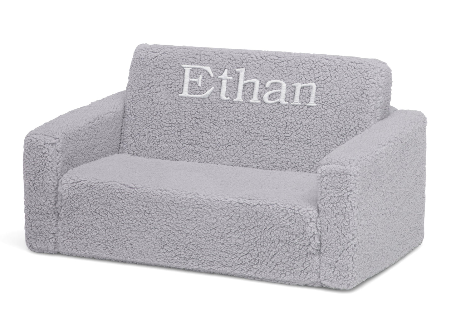 Personalized Cozee Flip-Out Sherpa 2-in-1 Convertible Sofa to Lounger for Kids