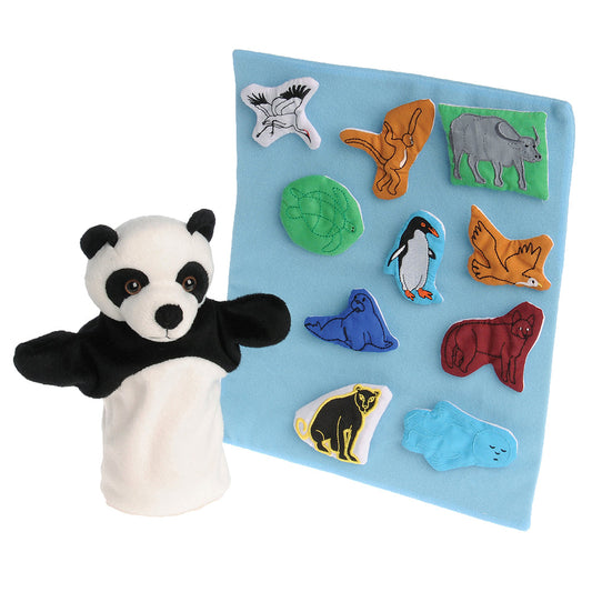 Panda Bear Puppet & 10-Piece Storytelling Props Set | Interactive Book Companion*
